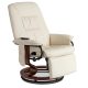 WEST Swivel Massage Chair with Heating Beige Faux Leather