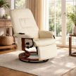 WEST Swivel Massage Chair with Heating Beige Faux Leather