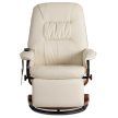 WEST Swivel Massage Chair with Heating Beige Faux Leather