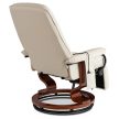 WEST Swivel Massage Chair with Heating Beige Faux Leather