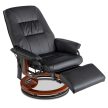 WEST Swivel Massage Chair with Heating Black Faux Leather