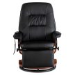 WEST Swivel Massage Chair with Heating Black Faux Leather