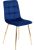 Szék sötétkék színben, bársony kárpittal. YORK