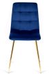 Szék sötétkék színben, bársony kárpittal. YORK