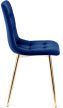 Szék sötétkék színben, bársony kárpittal. YORK