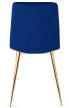 Szék sötétkék színben, bársony kárpittal. YORK