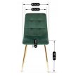 Szék zöld színben, bársony kárpittal. YORK