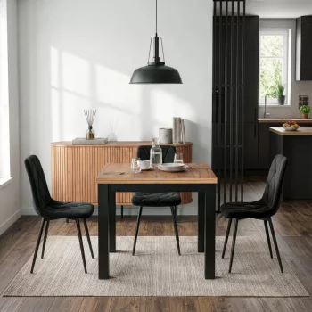   MAX bővíthető étkezőasztal, 80-160 cm, craft tölgy/fekete