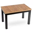 SKUBI bővíthető étkezőasztal, 120-160 cm, craft tölgy/fekete