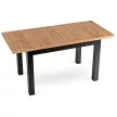 SKUBI bővíthető étkezőasztal, 120-160 cm, craft tölgy/fekete