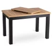SKUBI bővíthető étkezőasztal, 120-160 cm, craft tölgy/fekete