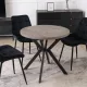 DORIAN bővíthető étkezőasztal, 80-160 cm, beton/fekete