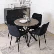 DORIAN bővíthető étkezőasztal, 80-160 cm, beton/fekete