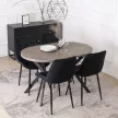 DORIAN bővíthető étkezőasztal, 80-160 cm, beton/fekete