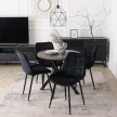 DORIAN bővíthető étkezőasztal, 80-160 cm, beton/fekete
