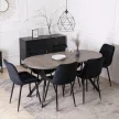 DORIAN bővíthető étkezőasztal, 80-160 cm, beton/fekete