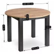 HARRY bővíthető étkezőasztal, 102-142 cm, craft tölgy/fekete