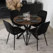 LAUREN étkezőasztal, 80 cm, rusztikus tölgy/fekete