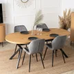 LUGO bővíthető étkezőasztal, 90-190 cm, arany tölgy/fekete