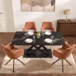 IBIZA kerámia bővíthető étkezőasztal, 160-240 cm, fekete
