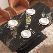 IBIZA kerámia bővíthető étkezőasztal, 160-240 cm, fekete