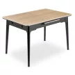 SAMER kerámia bővíthető étkezőasztal, 138-178 cm, tölgy/fekete