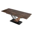 REX MDF bővíthető étkezőasztal, 160-220 cm, rusztikus tölgy/fekete