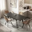 LARES kerámia bővíthető étkezőasztal, 90-150 cm, fekete márvány/fekete