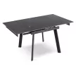 LARES kerámia bővíthető étkezőasztal, 90-150 cm, fekete márvány/fekete