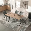 LARES kerámia bővíthető étkezőasztal, 90-150 cm, tölgy/fekete