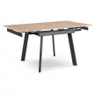 LARES kerámia bővíthető étkezőasztal, 90-150 cm, tölgy/fekete