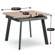 LARES kerámia bővíthető étkezőasztal, 90-150 cm, tölgy/fekete