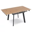 LARES kerámia bővíthető étkezőasztal, 90-150 cm, tölgy/fekete