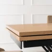 REX MDF bővíthető étkezőasztal, 160-220 cm, tölgy/fekete