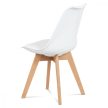 Modern Scandinavian Dining Chair with Textile Leather Seat Cushion and Beech Wood Legs MONZA