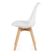 Modern Scandinavian Dining Chair with Textile Leather Seat Cushion and Beech Wood Legs MONZA