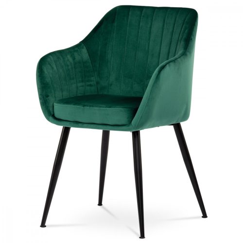 Modern Velvet Armchair / Dining Armchair Emerald Green Color Metal Legs Pika