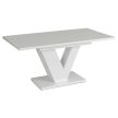 Bővíthető étkezőasztal 120–160 cm fehér magasfényű kivitelben - CLARK