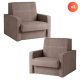 Set of 2 single sofa beds MILAN 1 beige