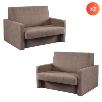 Set of 2 double sofa beds MILAN 2 beige