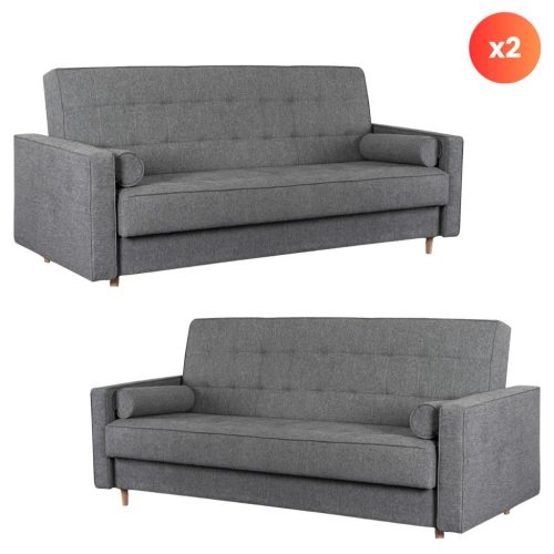 Set of 2 sofa beds MALTA grey