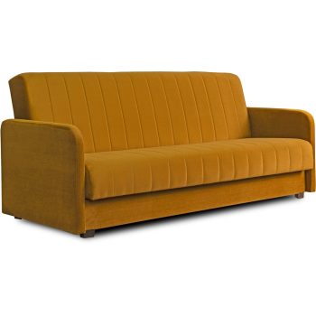 Recliner sofa PORTO mustard velvet