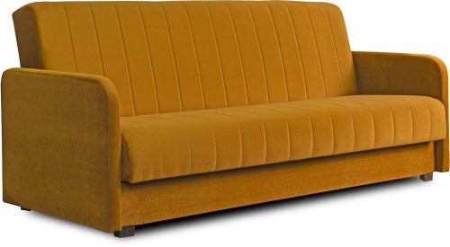 Dönthető kanapé mustársárga színben, bársony kárpittal, PORTO