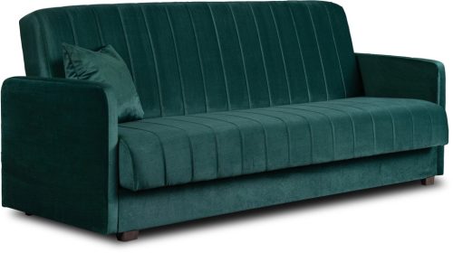 Dönthető kanapé zöld színben, bársony kárpittal, PORTO