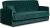 Dönthető kanapé zöld színben, bársony kárpittal, PORTO