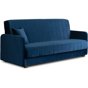 Recliner sofa PORTO dark blue velvet