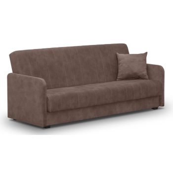 Sofa Bed Brown Velvet PORTO