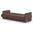Sofa Bed Brown Velvet PORTO