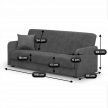 Sofa Bed Grey Velvet PORTO