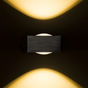 KORSO II fali lámpa fekete elox 230V LED 2x3W 120° IP54 3000K